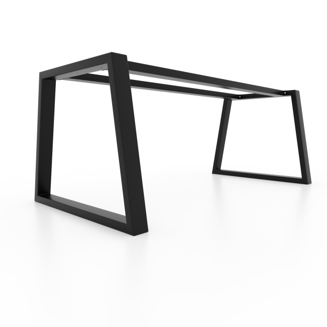 Trapezoid metal legs with double bar, perfect for supporting heavy tops
