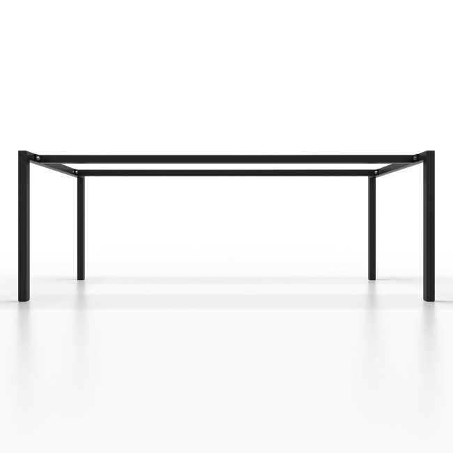 Gambe slim in ferro nero con due barre, stile minimal e robusto