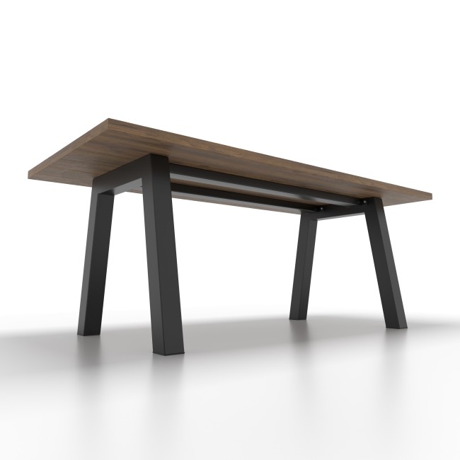 Gambe a trapezio in ferro, sezione quadrata e due barre, ideali per piani pesanti