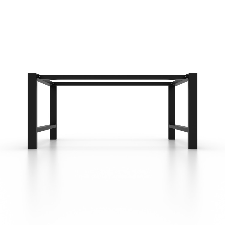 Gambe per tavolo a forma di H con 2 barre in metallo, stile industriale