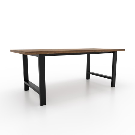 Gambe per tavolo a H in ferro nero con 2 barre, design solido e stabile