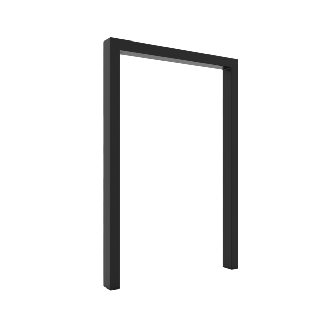 Gambe slim per penisola cucina a U in metallo nero, stile chic e discreto