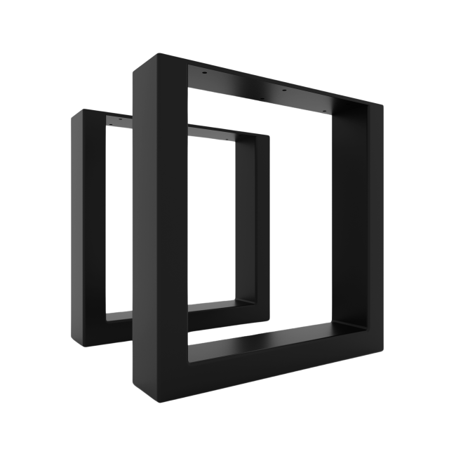 Black iron bench legs, industrial style, sturdy and durable