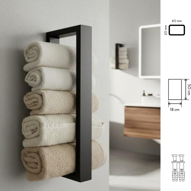Wall-mounted metal towel...