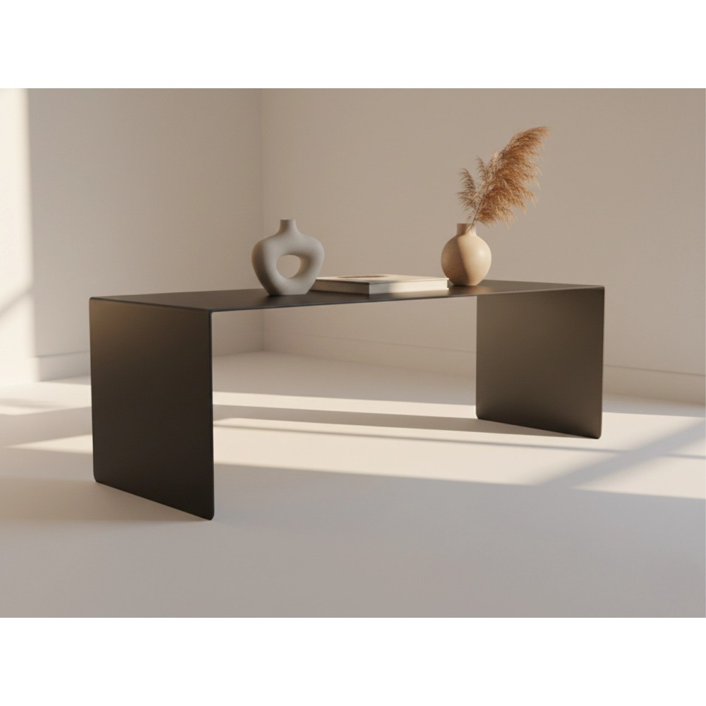 Tavolino Basso Salotto in Acciaio  | Coffee Table Industriale Moderno e Stabile | Monolite