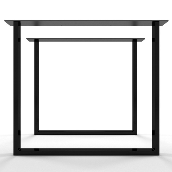 Piedi per tavolo slim in ferro nero, stile minimal, ideali per soggiorno moderno