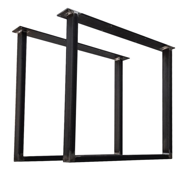 Slim black table feet, industrial style, perfect for open spaces.