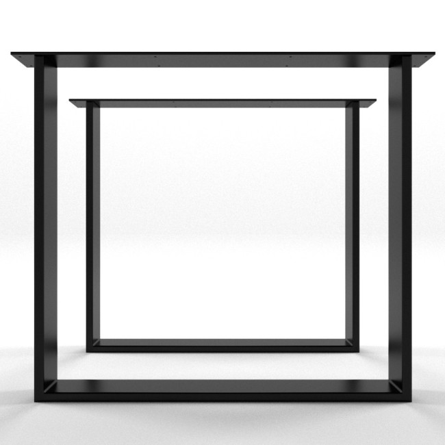 Piedi per tavolo in metallo, nero opaco, stile industriale