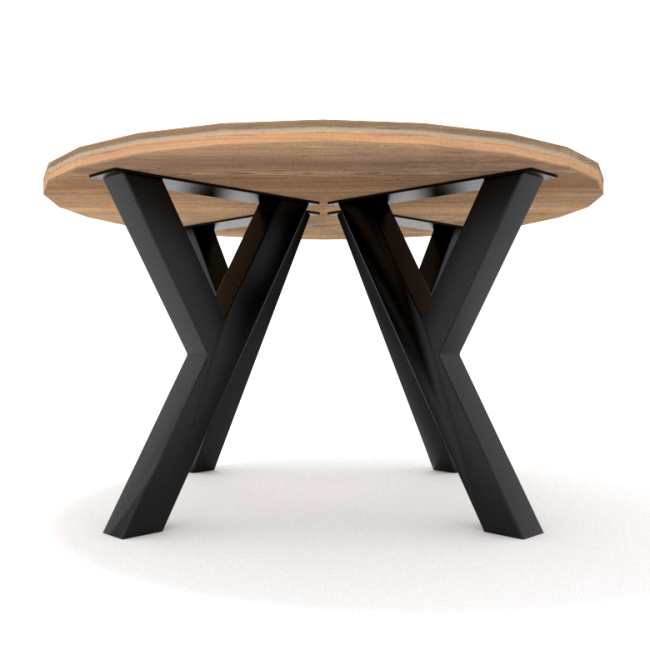 Base en Y pour table en acier carbone, ligne dynamique et design spectaculaire