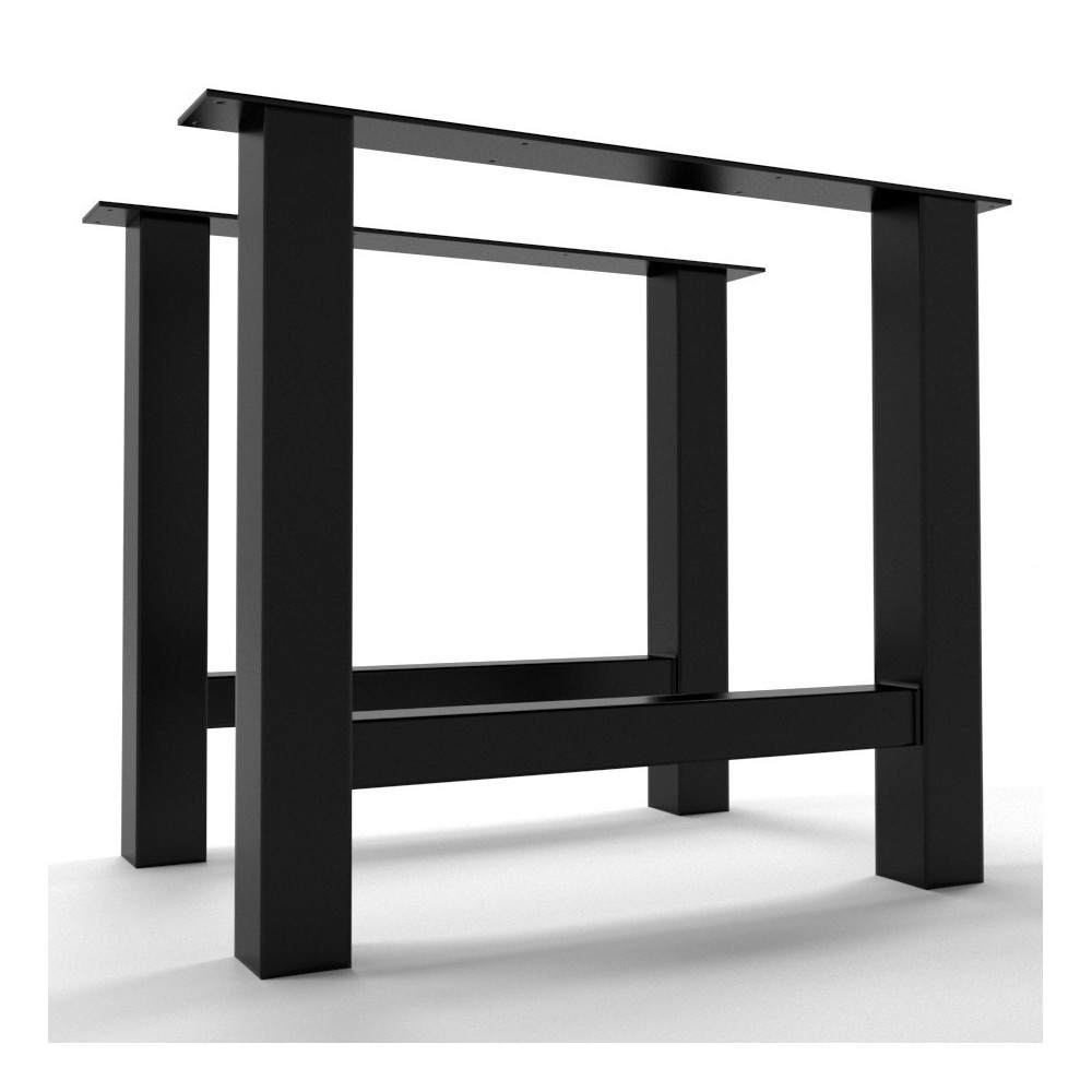 Gambe per tavolo a H in acciaio grezzo, ideale per cucine e loft industrial