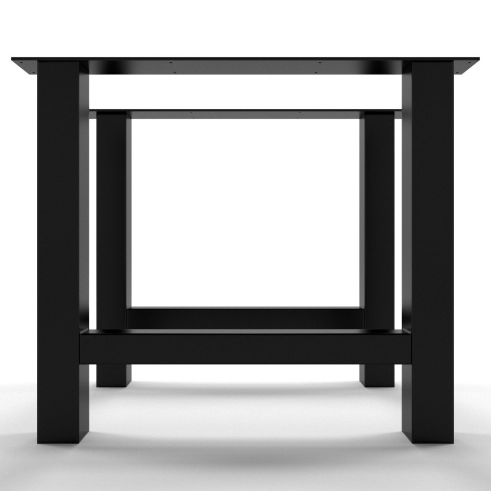 Gambe per tavolo a H in acciaio grezzo, ideale per cucine e loft industrial