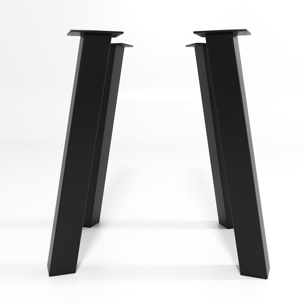 Raw inclined iron table legs, artisanal and authentic look