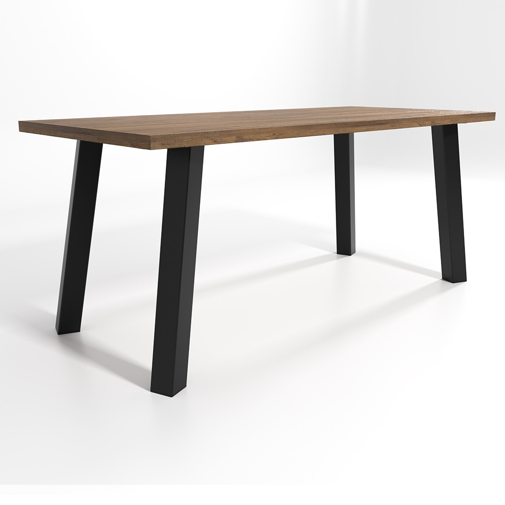 Raw inclined iron table legs, artisanal and authentic look