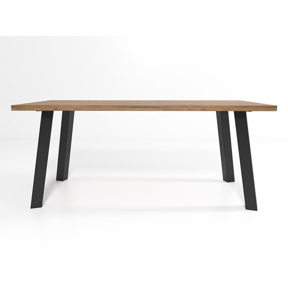 Raw inclined iron table legs, artisanal and authentic look