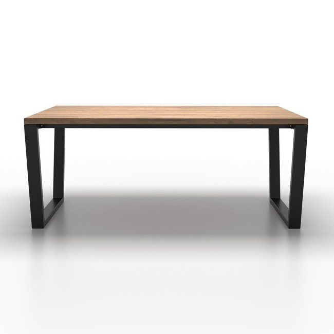 Trapezförmige Tischbeine aus Metall, doppelte Strebe, minimalistischer, solider Look