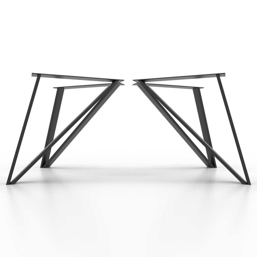 Triangle-shaped iron table legs, modern and sturdy design