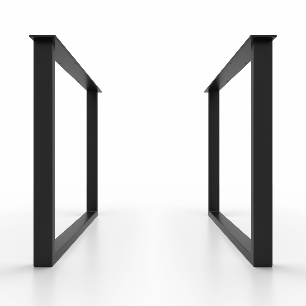 Pieds de table slim blancs, minimal chic, assortis à des plateaux en bois