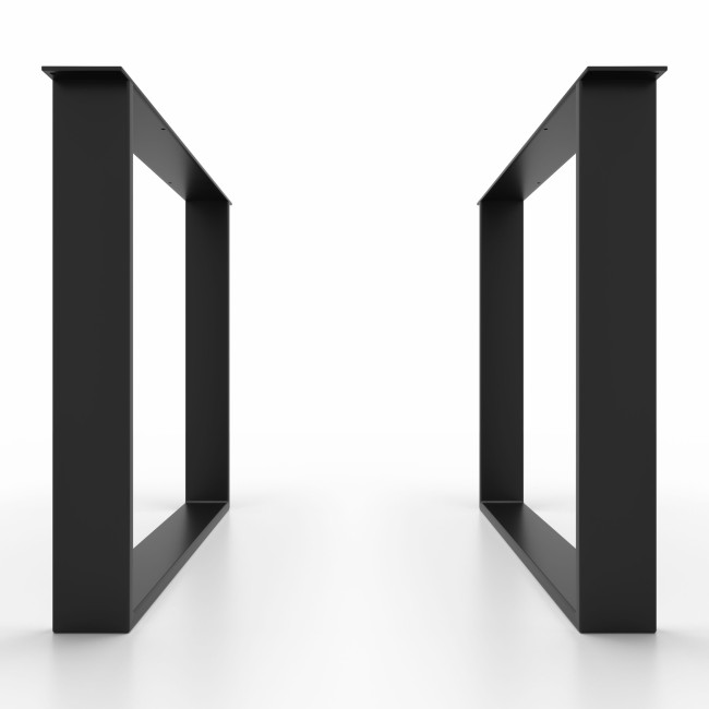 Struttura per tavolo in ferro grigio satinato, ideale per ufficio.