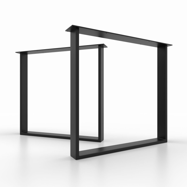 Gambe per tavolo in ferro slim nere, perfette per un tavolo da soggiorno moderno.