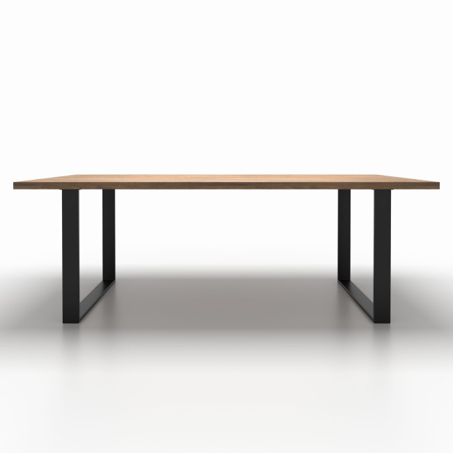 Struttura in ferro grigio slim per tavolo, adatta a spazi moderni.