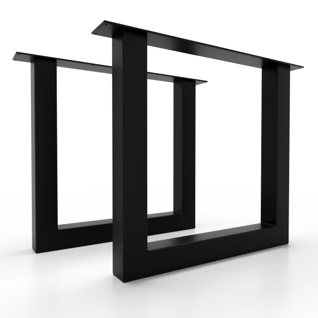 Table avec pieds robustes en fer noir, parfaite pour ambiance industrielle chic