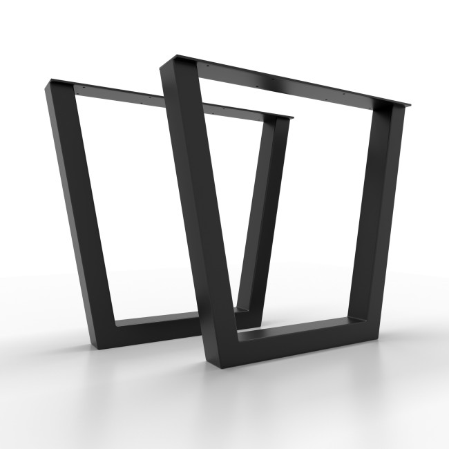 Trapezoid iron table legs, industrial style and great stability