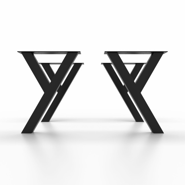 Y-shaped gray metal table feet, perfect for contemporary furnishings
