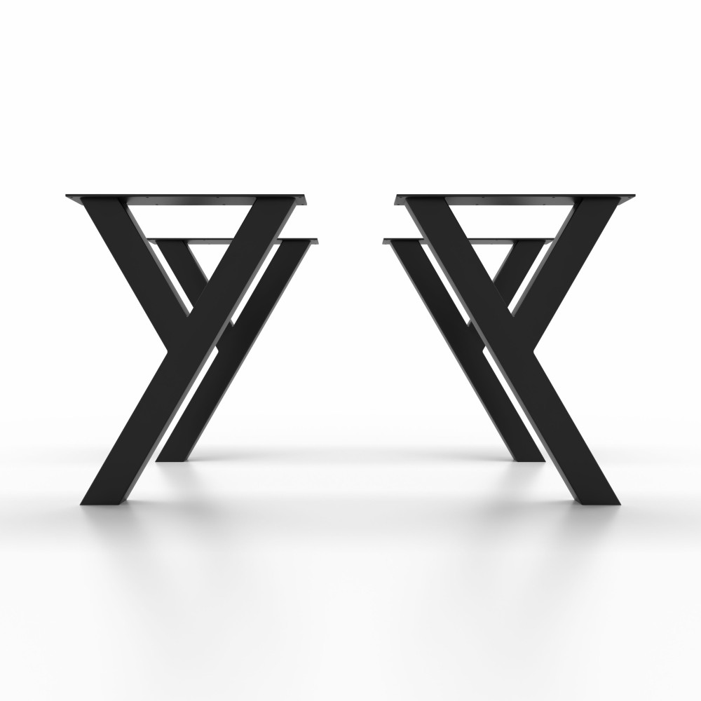 Y-shaped gray metal table feet, perfect for contemporary furnishings