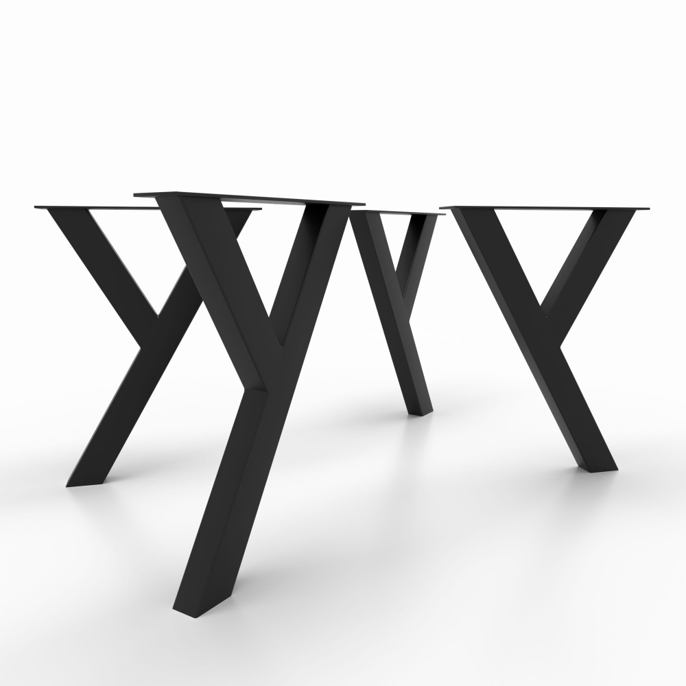 Y-shaped gray metal table feet, perfect for contemporary furnishings