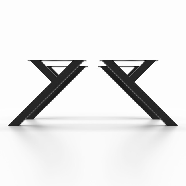 Pieds de table en fer brut en Y, design artisanal et caractère unique