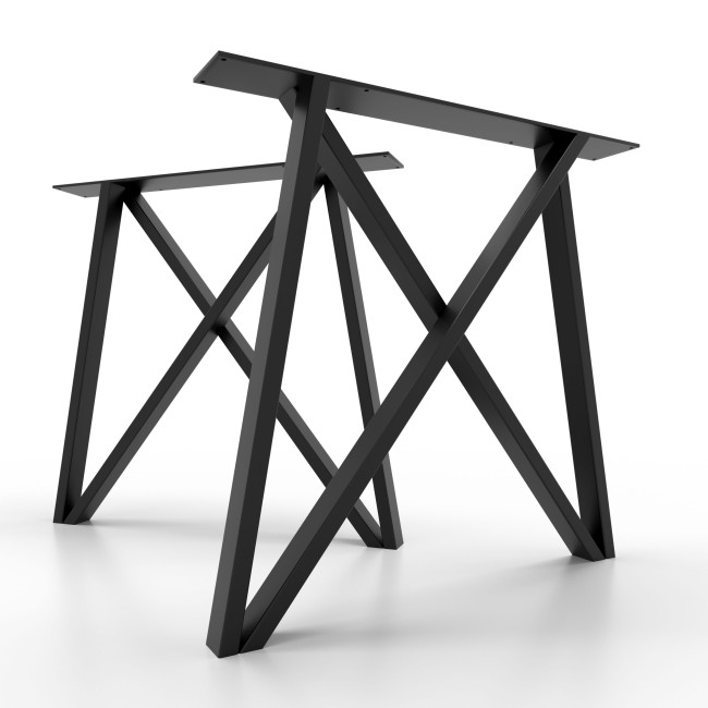 M-shaped black steel table legs, perfect balance between strength and beauty