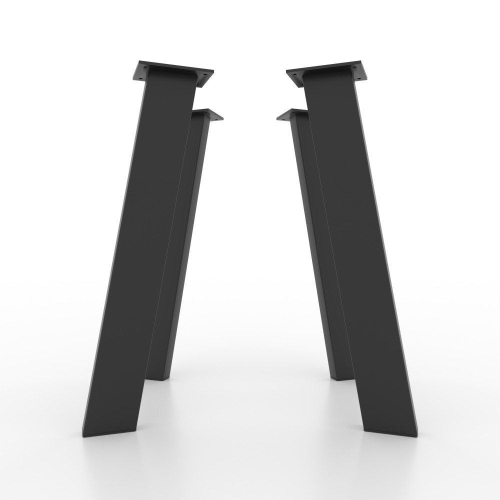 Pieds de table en fer légèrement inclinés, style élégant et moderne